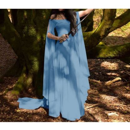 2018wish New party Long Sleeve Crewneck Belt Women Dress Halloween Women's Long Dress — image 4