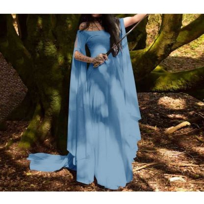 2018wish New party Long Sleeve Crewneck Belt Women Dress Halloween Women's Long Dress — image 9