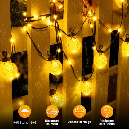 Guirlande lumineuse boules Lureshine 32 m – 200 LED blanc chaud — image 3