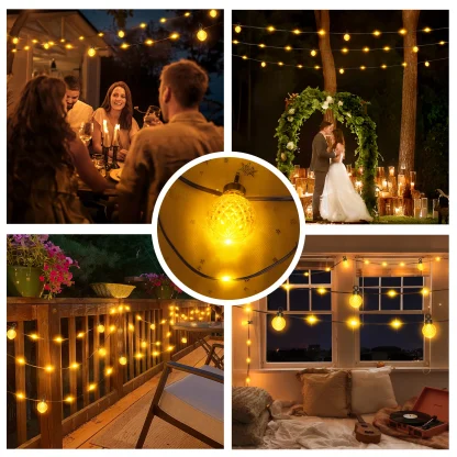 Guirlande lumineuse boules Lureshine 32 m – 200 LED blanc chaud — image 6