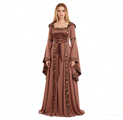 Robe médiévale de reine à capuche, jusqu'au 5XL — image 2