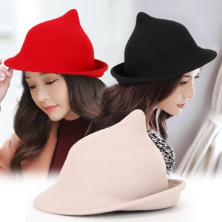 European and American Personalized Magic Hat Pointed Felt Hat Magic Hat Halloween Stage Performance Hat Rolled Edge Wool Witch Hat