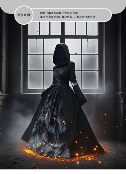 Robe de sorcière squelette à capuche — image 7