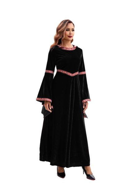 2025 Halloween Family Costume Performance Costume Party Performance Costume Adult European Medieval Burgundy Vampire — image 22