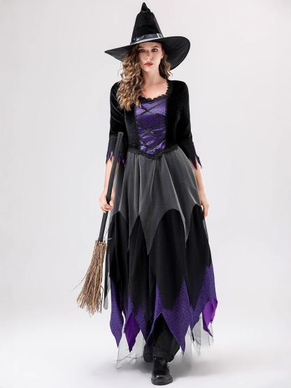 Robe de sorcière vampire noire et violette — image 2