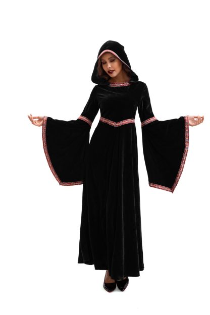 2025 Halloween Family Costume Performance Costume Party Performance Costume Adult European Medieval Burgundy Vampire — image 26