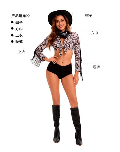 Tenue western en peau de serpent pour femme — image 8