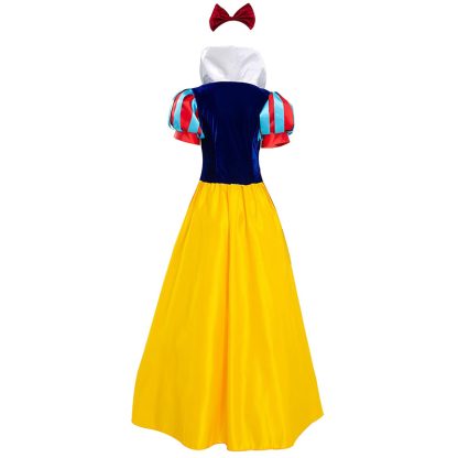 Robe de princesse bleue et jaune pour femme — image 3