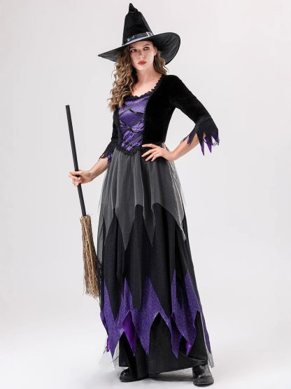 Robe de sorcière vampire noire et violette — image 5