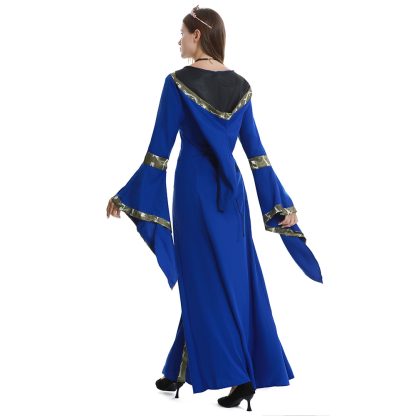 Robe médiévale à capuche et manches évasées — image 3