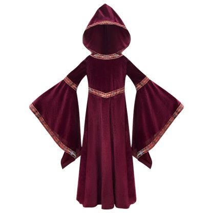 2025 Halloween Family Costume Performance Costume Party Performance Costume Adult European Medieval Burgundy Vampire — image 7