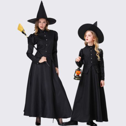 Déguisement de sorcière et magicien noir