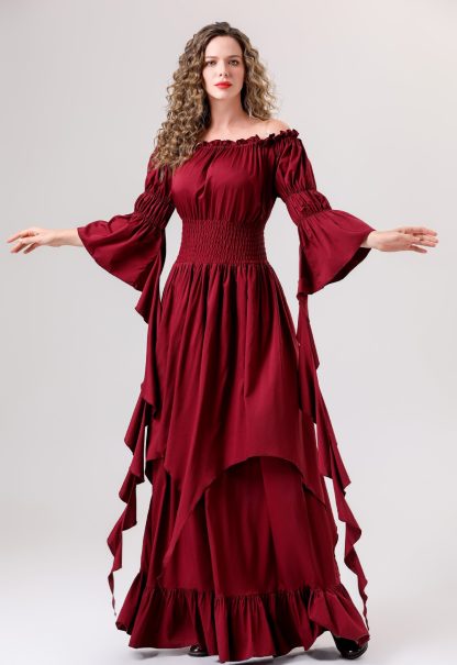 Robe médiévale Renaissance à col carré — image 6