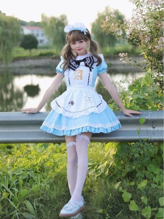 Tenue de soubrette du pays des merveilles pour femme