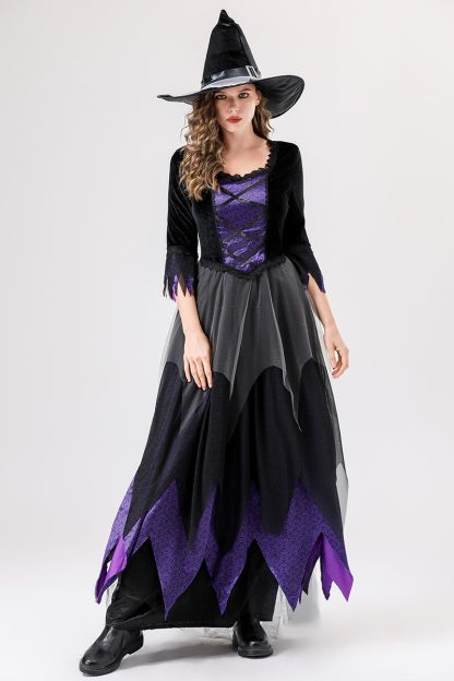 Robe de sorcière vampire noire et violette — image 7