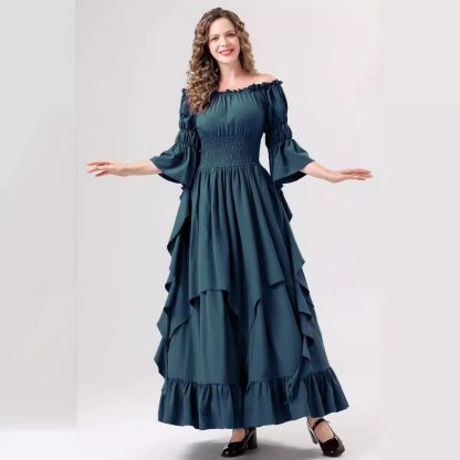 Robe médiévale Renaissance à col carré — image 5
