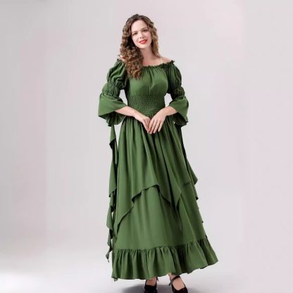 Robe médiévale Renaissance à col carré — image 4
