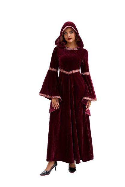 2025 Halloween Family Costume Performance Costume Party Performance Costume Adult European Medieval Burgundy Vampire — image 25