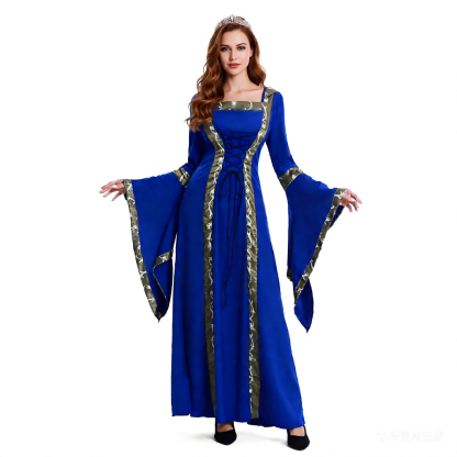Robe médiévale de reine à capuche, jusqu'au 5XL