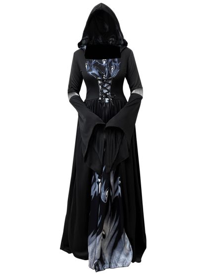 Robe de sorcière squelette à capuche — image 2
