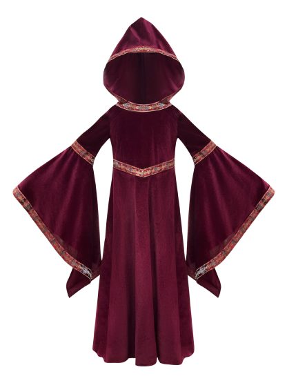 2025 Halloween Family Costume Performance Costume Party Performance Costume Adult European Medieval Burgundy Vampire