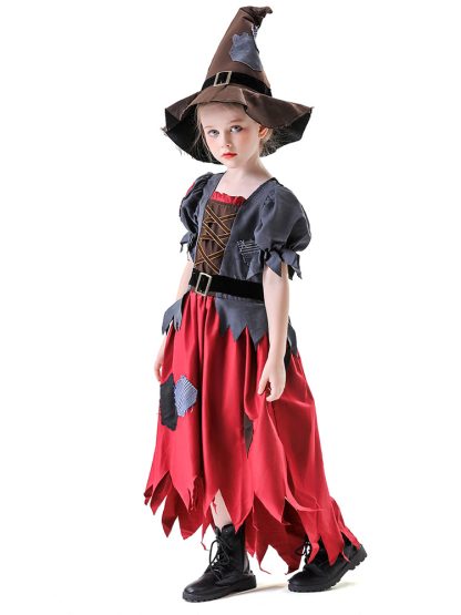 Déguisement sorcière et épouvantail pour enfant avec chapeau — image 3