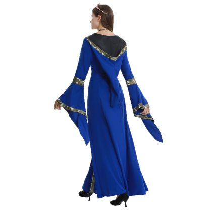 Robe médiévale de reine à capuche, jusqu'au 5XL — image 5