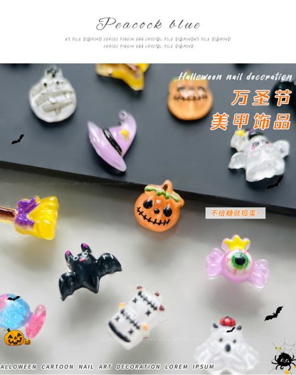 Décorations d'ongles Halloween, fantômes et citrouilles — image 8