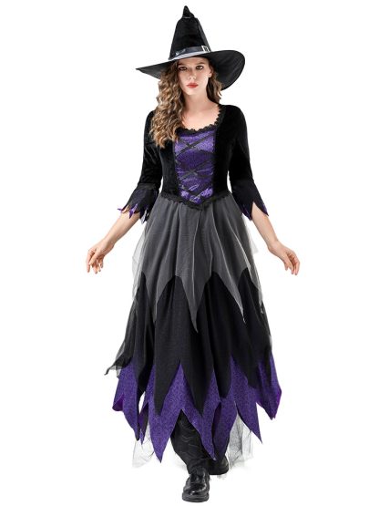 Robe de sorcière noire et violette — image 2