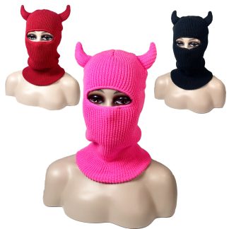 Factory horn single hole headgear hat Halloween play hat cute knitted hat wool hat cross-border wholesale