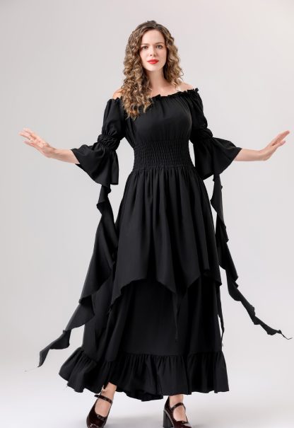 Robe médiévale Renaissance à col carré — image 7
