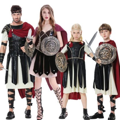 Déguisement de chevalier romain, parent et enfant