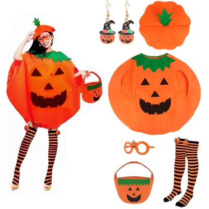 Déguisement citrouille pour enfant, chapeau et sac à bonbons — image 2