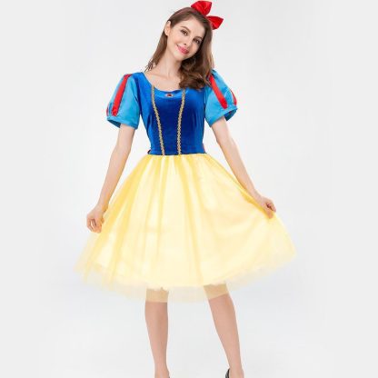 2024 New Halloween Costumes Cosplay Fairy Tale Snow White Short Skirt Children's Day Performance Costumes — image 4