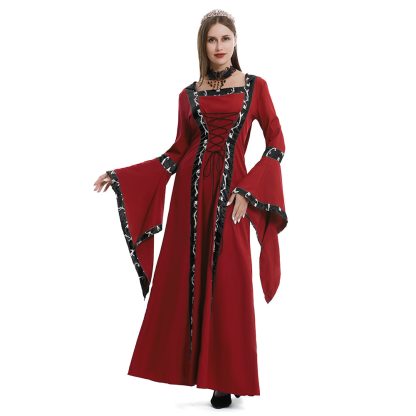 Robe médiévale à capuche et manches évasées — image 8