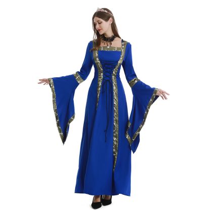 Robe médiévale à capuche et manches évasées — image 5