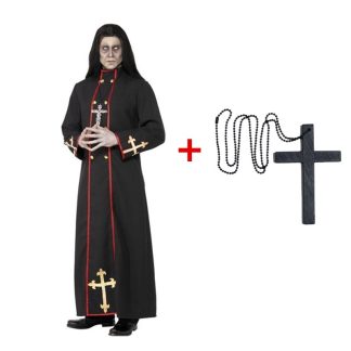 2025 Halloween New Adult Men's Clothing Cos Priest Robe Medieval Renaissance Export Dropshipping