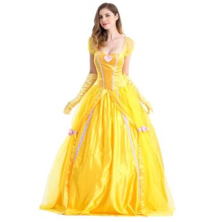 Robe de princesse jaune pour femme
