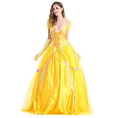 Robe de princesse jaune pour femme