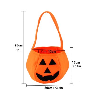 Déguisement citrouille pour enfant, chapeau et sac à bonbons — image 6