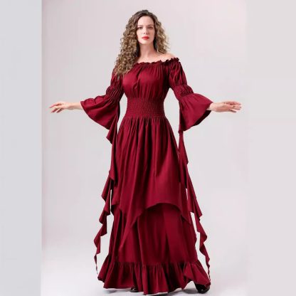 Robe médiévale Renaissance à col carré — image 2