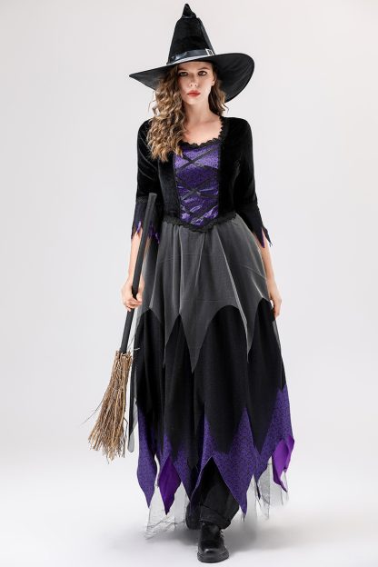 Robe de sorcière vampire noire et violette — image 8