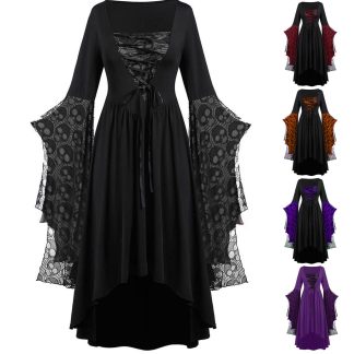 Hot-Selling Cross-Border Foreign Trade Halloween Role-Playing European and American Women's Clothing, Skull Strap Dress, Popular Style with Added Colors
