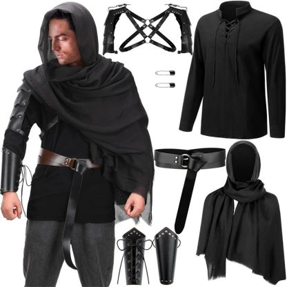 Costume de pirate Renaissance pour homme, 6 pièces — image 6