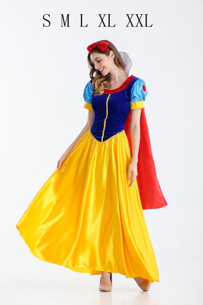 Robe de princesse bleue et jaune pour femme — image 7