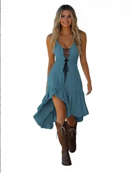 Robe western à bretelles — image 2