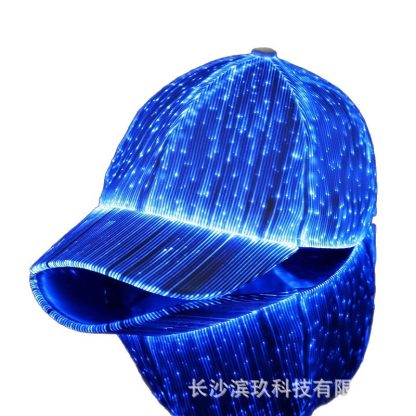 Casquette lumineuse LED à fibre optique, noir et blanc — image 5
