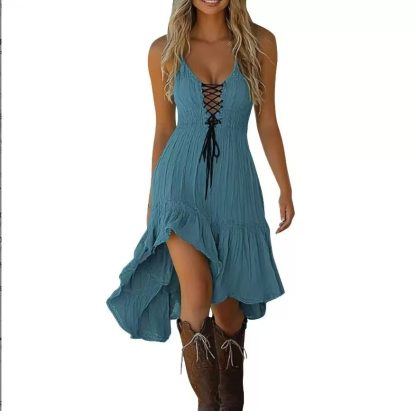 Robe western à bretelles — image 8