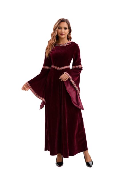 2025 Halloween Family Costume Performance Costume Party Performance Costume Adult European Medieval Burgundy Vampire — image 19