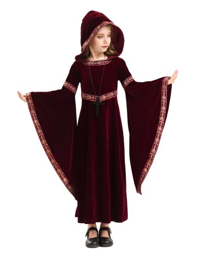 2025 Halloween Family Costume Performance Costume Party Performance Costume Adult European Medieval Burgundy Vampire — image 33